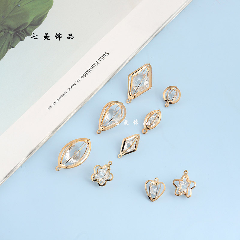 Amor creativo personalizado de cinco estrellas accesorios de joyería material de bricolaje pendientes pulsera con colgante de diamantes colgante pequeño