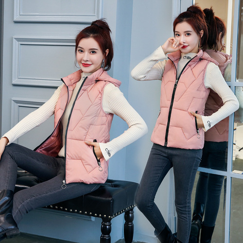 New women's vest, stylish and versatile outerwear cotton coat for moms, short autumn/winter waistcoat, ladies' sleeveless jacket—wholesale.