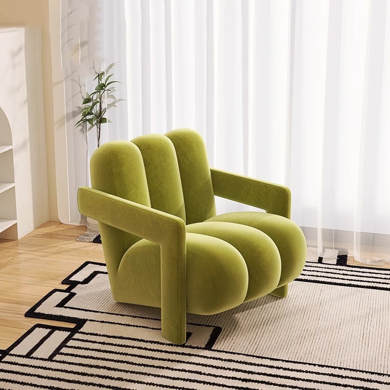 Sala de estar perezosa sofá de balcón simple sala de recepción moderna silla de aire crema diseñador de alta calidad