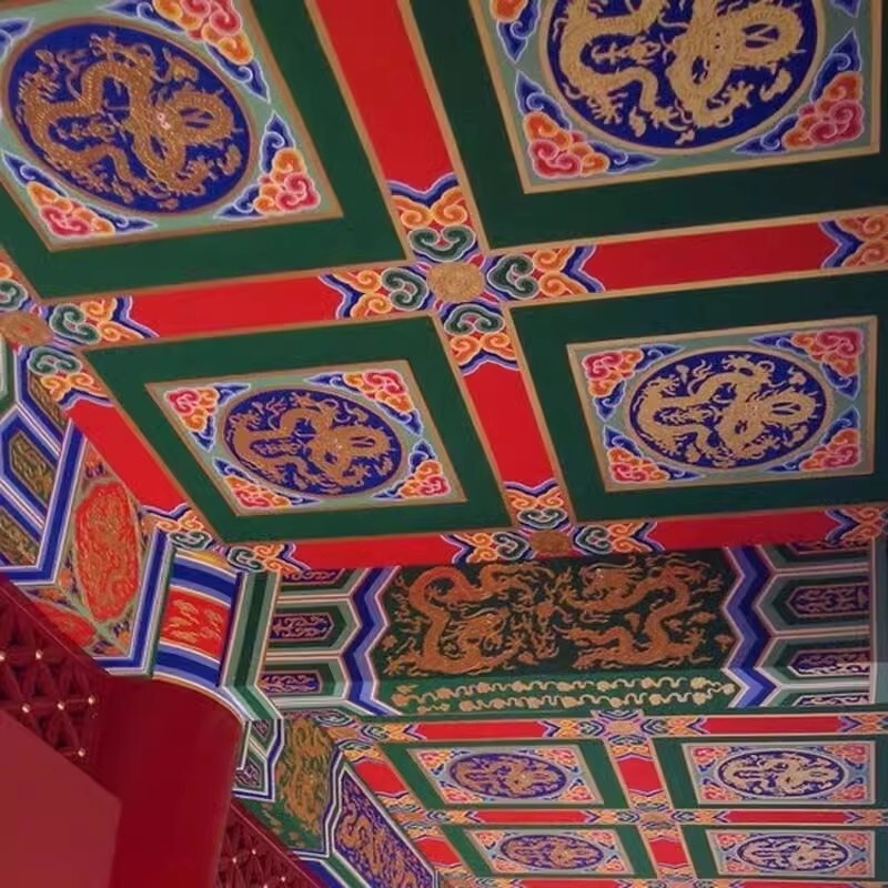 墙布藏式佛堂背景墙纸顶棚祥云壁纸全屋寺庙莲花吊顶吉祥八宝壁布|undefined