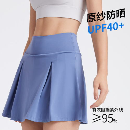 Summer sunscreen short skirt quick-drying ice-like anti-UV fake two-piece anti-exposure sports fitness golf tennis skirt