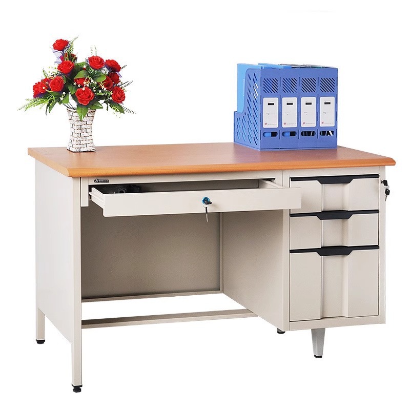 Mesa de acero transfronterizo escritorio de personal con cajón cerrado escritorio de computadora escritorio de una sola persona escritorio de finanzas fábrica de comercio exterior