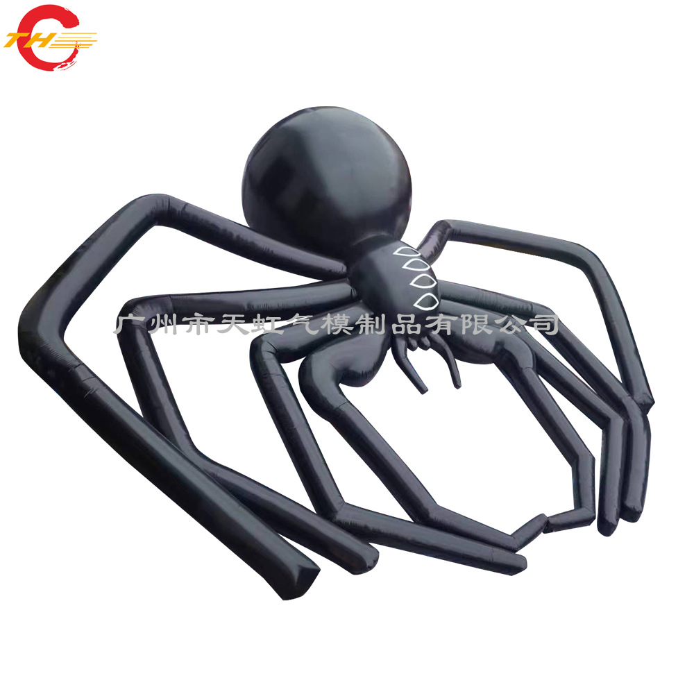 Transfronterizo Halloween Black Spider modelo inflable de 10 metros gigante modelo inflable de araña negra