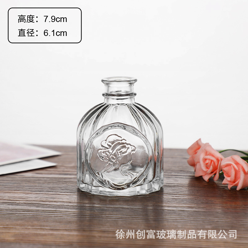 Luz de lujo simple retro mini jarrón de vidrio en vidrio de viento pequeño jarrón de flores flores flores secas flores decoración de oficina