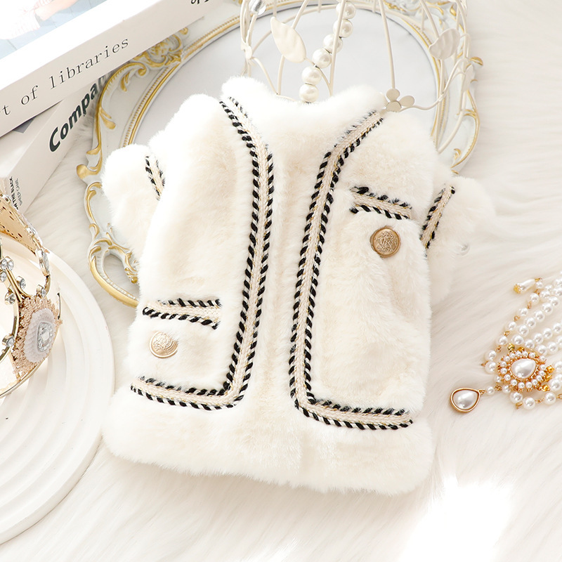 Dog clothes autumn and winter clothing thick cat Princess cotton-padded clothes fragrant plush warm small dog Teddy pet 2973