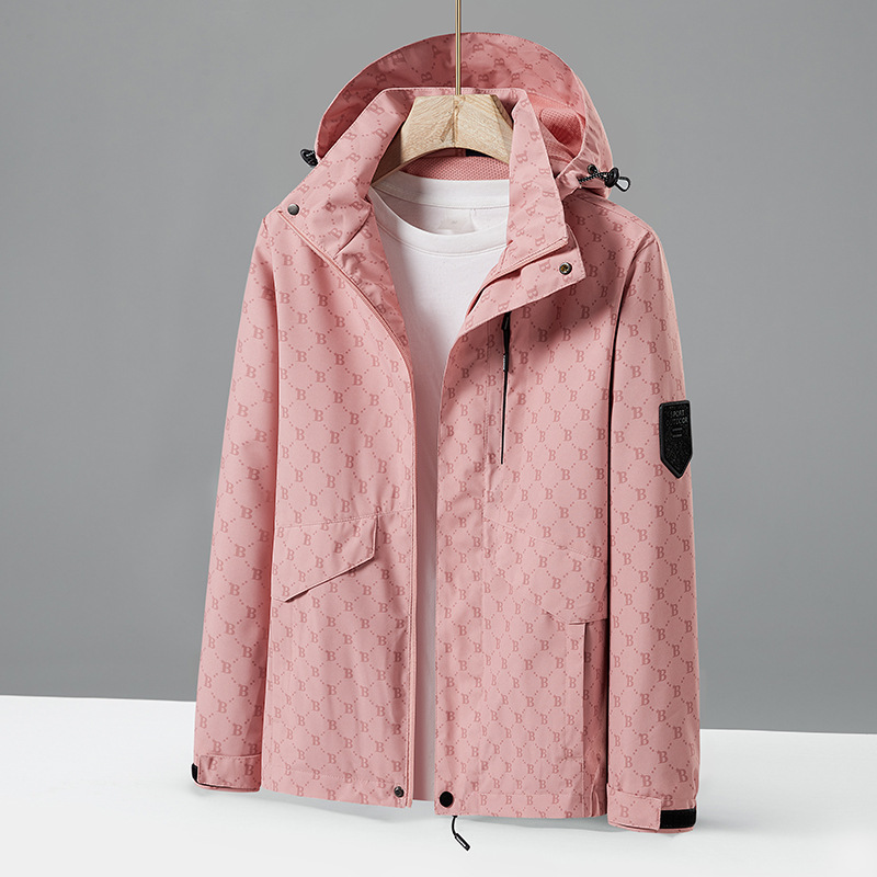 Chaqueta de asalto blando de una sola capa en forma de B pareja de otoño chaqueta deportiva al aire libre a prueba de viento a prueba de agua 2023 explosión de sonido