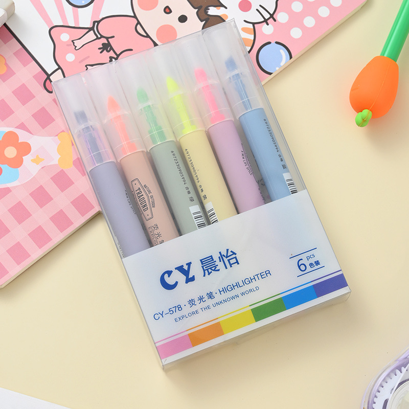 578 protector de ojos oblicuo 6 resaltadores en caja