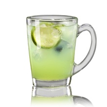 青苹果玻璃杯啤酒把杯马克杯饮料杯果汁杯绿茶杯牛奶杯EZ1001