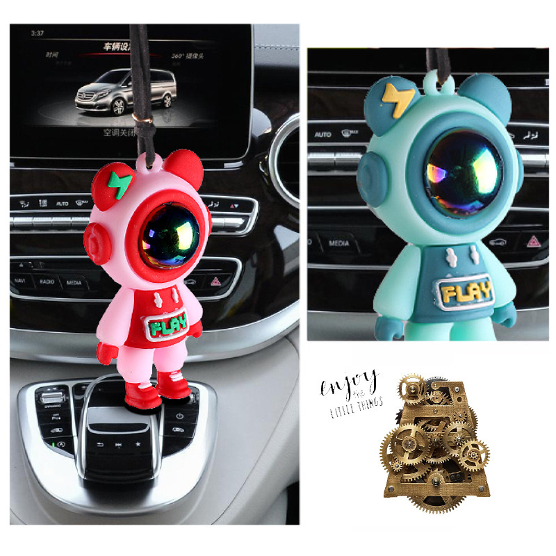 Explosión transfronteriza relámpago oso colgante de coche colgante de oso de coche colgante de coche de celebridad de Internet decoración de coche espejo retrovisor colgante