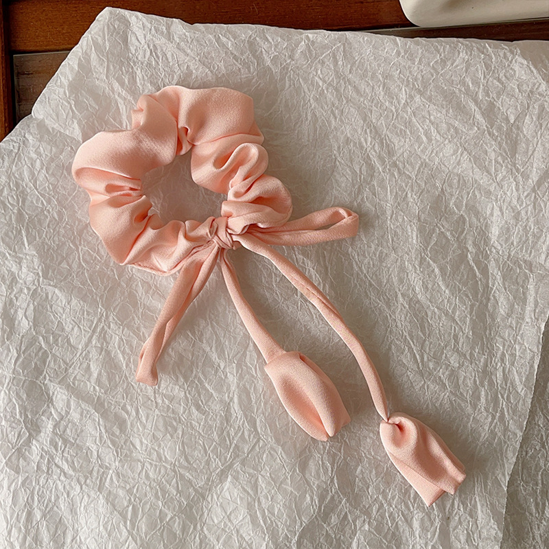 11g Weight Hair Tie Hair Accessories Type 1 Piece Quantity Holiday, Daily Occasion Solid Color, Flower Pattern Women's Gender Sweet, Simple Style Style Women's Sweet Simple Style Solid Color Flower Cloth Hair Tie 8