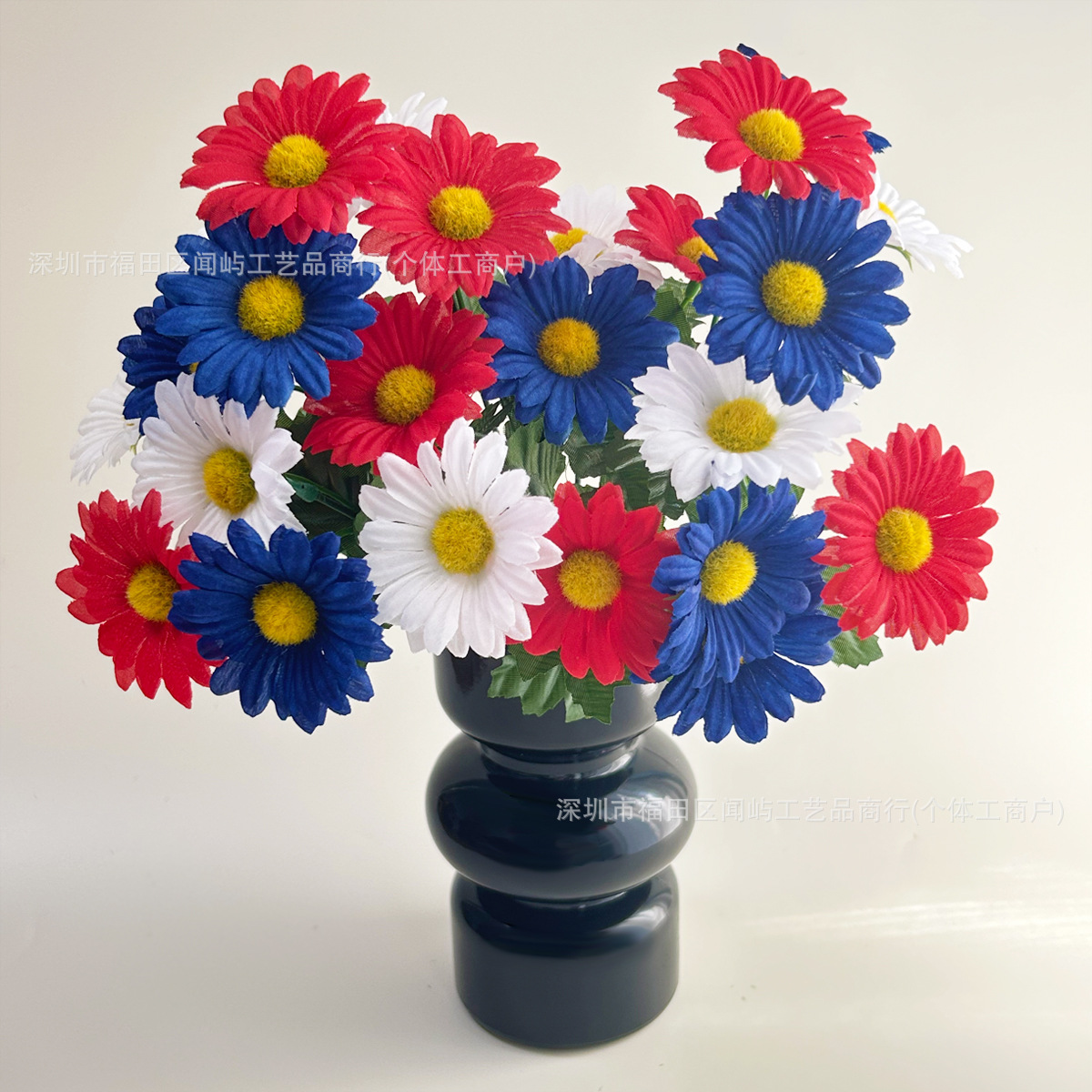국경 간 독립 기념일 빨간색 흰색과 파란색 시뮬레이션 데이지 꽃다발 휴일 파티 묘지 기념일 국경일 장식 도매