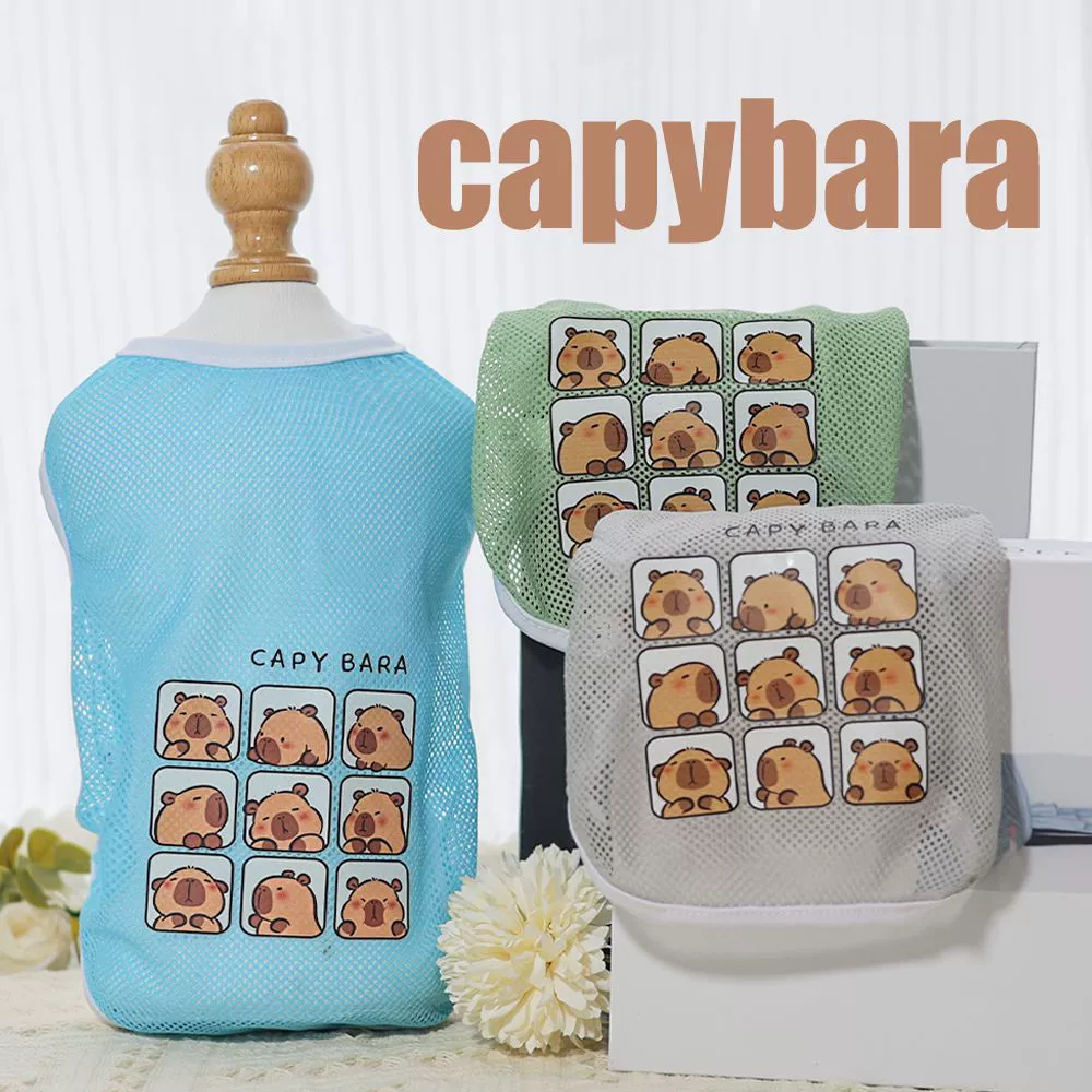Кошки и собаки Летняя сетка дышащие домашние животные тонкая одежда мультипликационная одежда с принтом