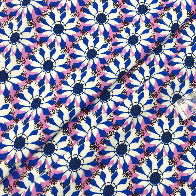 Diseño mayorista 45s silk impresión viscose tela de rayon