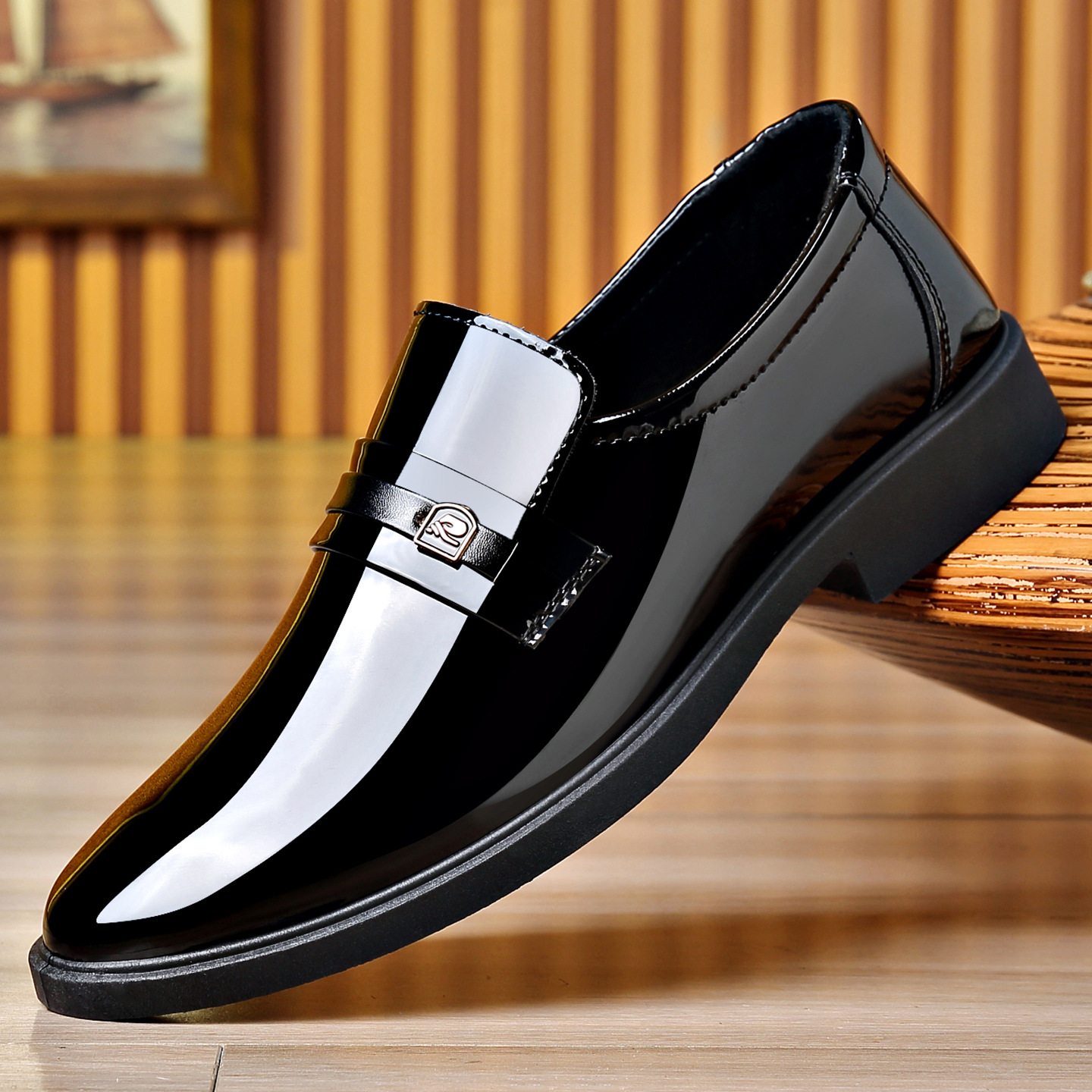 Zapatos de cuero para hombres de cuero suave, ropa de negocios para hombres, zapatos de cuero brillante, zapatos de novia británicos, zapatos de boda.