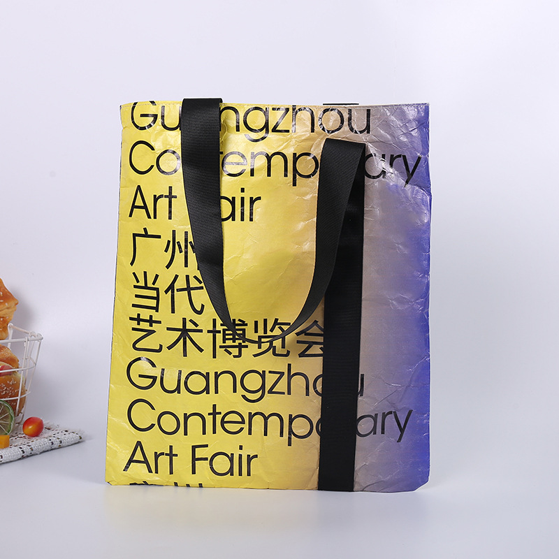 杜邦纸袋手提袋定 制可水洗牛皮纸购物袋复古文艺单肩托包印logo