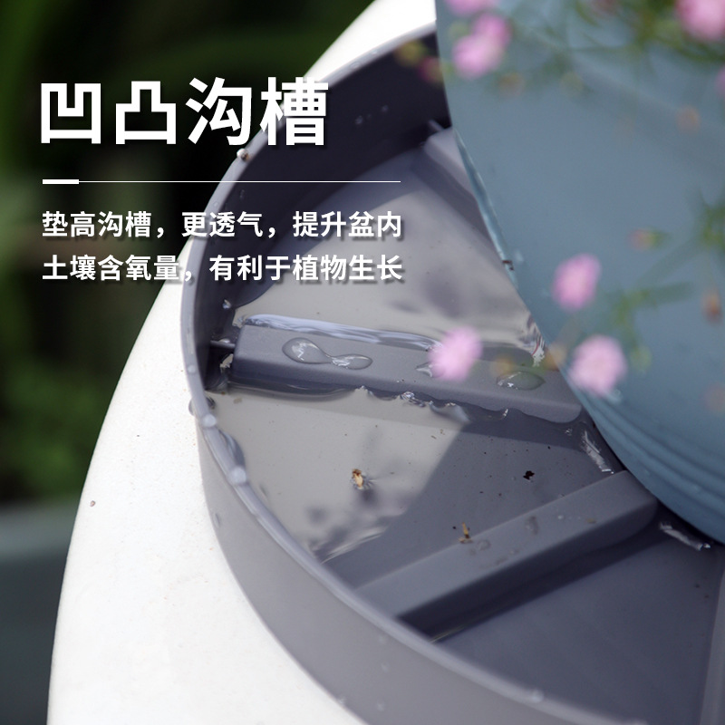 家用園藝花盆托盤加厚圓形塑料接水盤控根透氣多肉底盤廠家批發