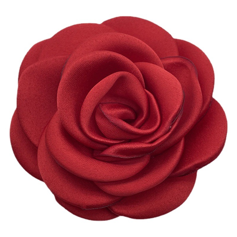 8cm hand baked edge patchwork fabric camellia clothing shoes hat accessories female headdress hair clip diy