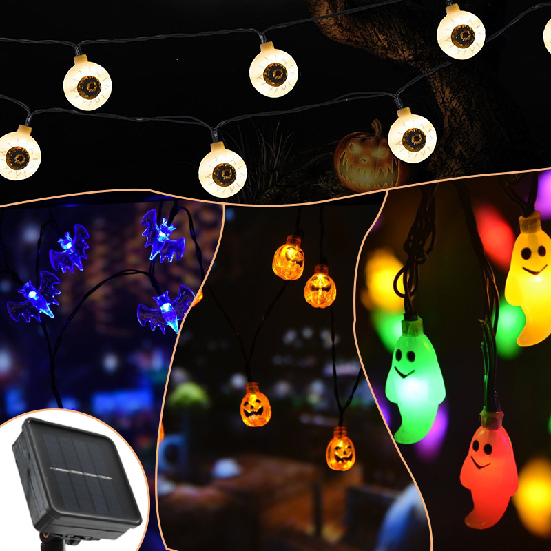 led Solar Pumpkin String Outdoor Decoration Halloween String Lights Garden Waterproof Solar LED Pumpkin String