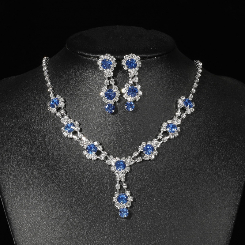 bridal jewelry necklace earrings jewelry set banquet dress necklace fashionable and versatile temperament accessories_voghion.com