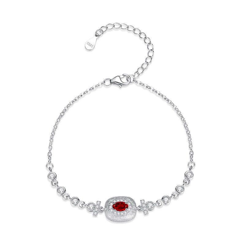 Joyas hechas a mano de piedra natural Pulsera de plata esterlina S925 para mujer