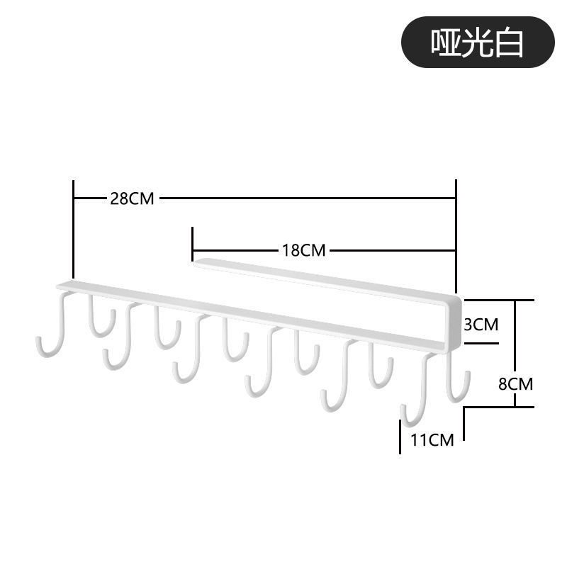 Estante de gancho de doble fila de cocina colgando de almacenamiento de hierro sin costura Estante de taza gancho estante de drenaje ponche-Estante de almacenamiento de taza gratis