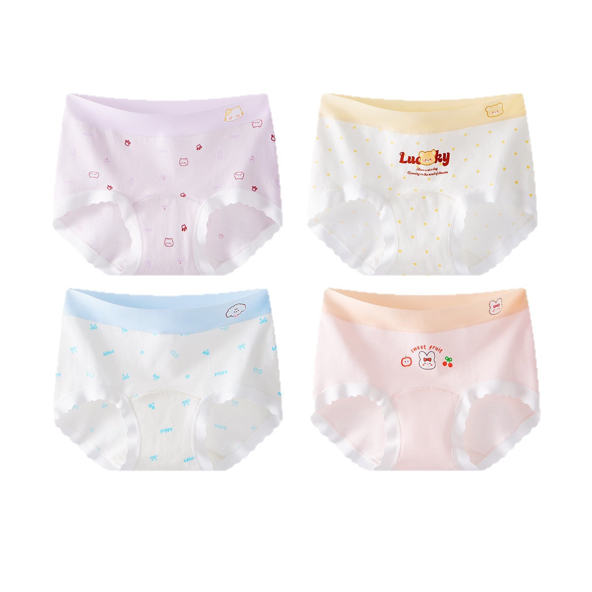 Pantalones de niñas algodón para niñas algodón para niños algodón para niñas triángulo para bebés sin algodón 10A antibacteriano