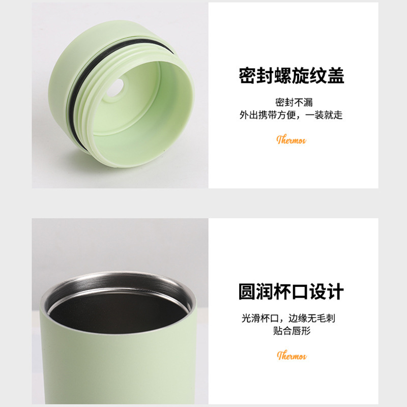 跨境新款磨砂双层不锈钢吸管杯便携户外高颜值汽车杯家用直身杯|undefined