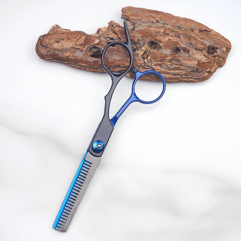 Ciseaux de coiffure professionnels best-sellers, noirs et bleus, outil de coupe de cheveux à domicile_voghion.com