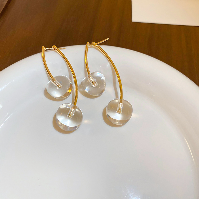 11g Weight 925 Sterling Silver Ear Needle Material Drop Earrings Classification 1 Pair Quantity Holiday, Daily Occasion Resin, Copper Material Cherry Pattern Women's Gender Cute, Sweet Style 1 Pair Cute Sweet Cherry Resin Copper Drop Earrings 3