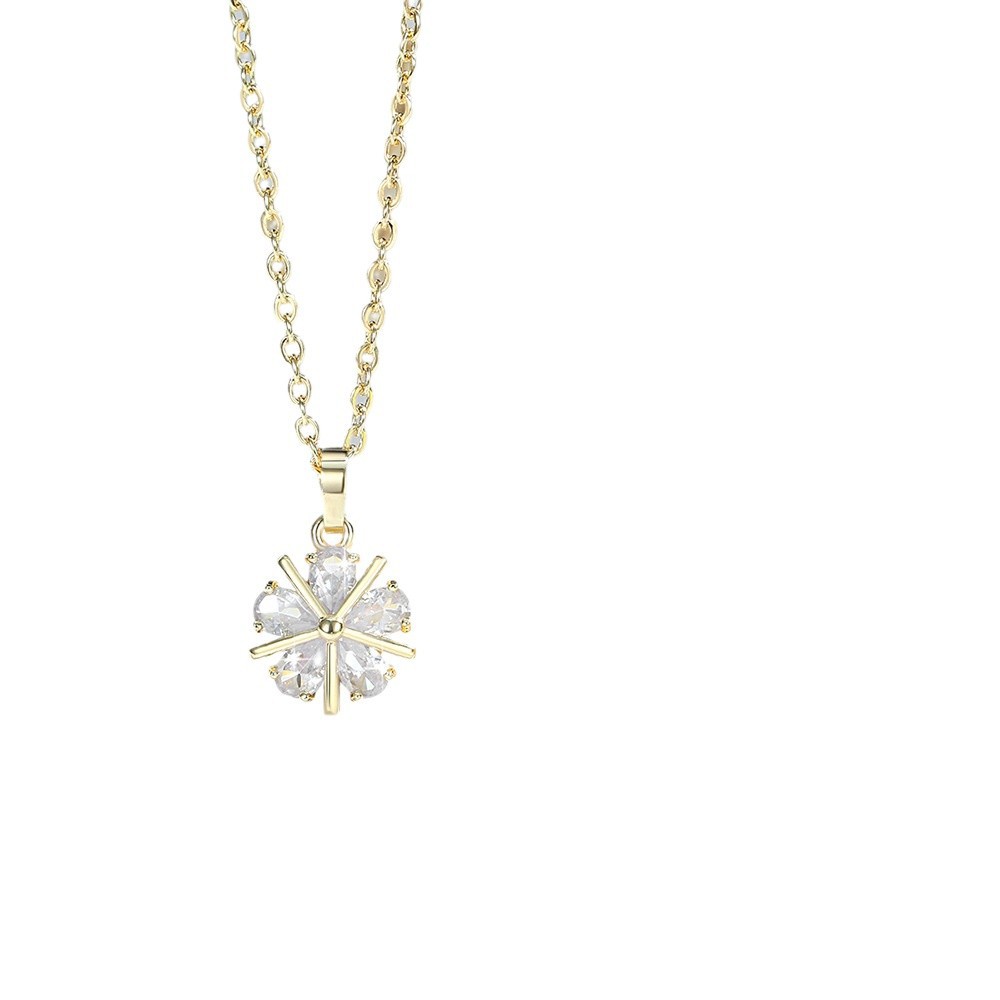 Joyas de moda transfronterizas para damas colgante de flores pernos de zircón de cobre 14K oro o joyas