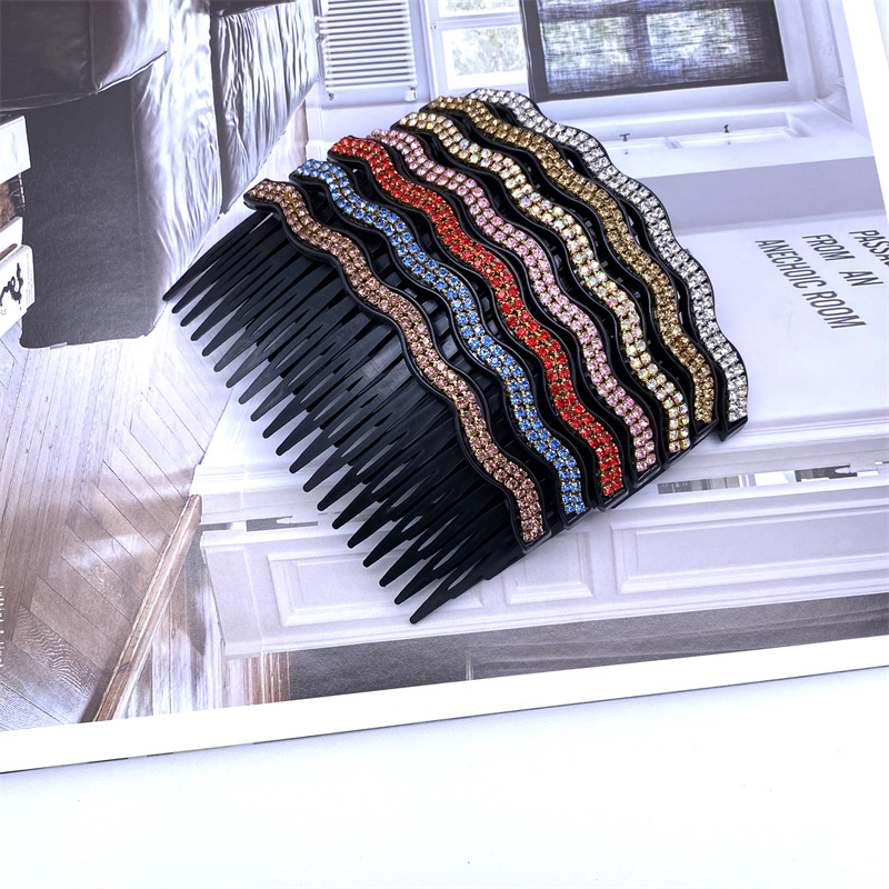 Rhinestone peine grande del pelo peine de plástico 2 yuanes 10 yuanes tienda al por mayor Yiwu accesorios cabeza suministro peine del pelo al por mayor