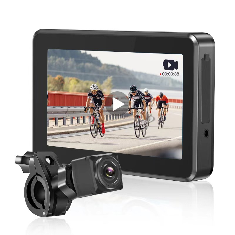 5/ 4.3inch HD 1080P Car Rearview Monitor with 360-degree Rotating Camera for Motorcycles and Mountain Bikes