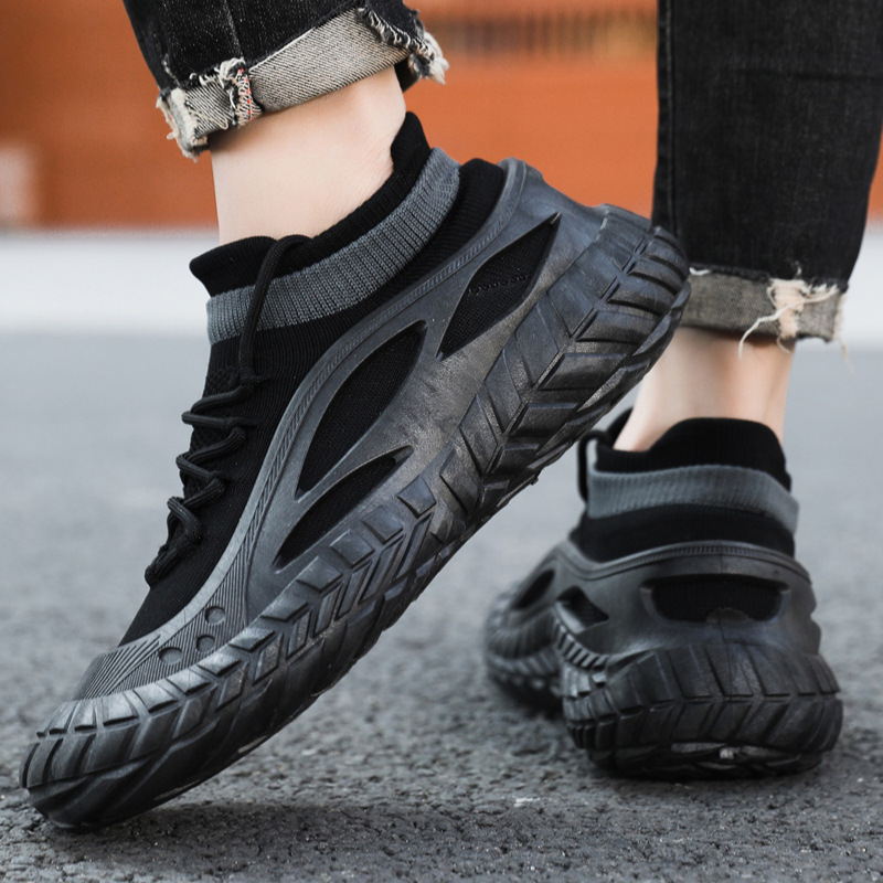 Zapatos de hombre 2025 nuevo estilo primavera tejido volador transpirable superficie de malla casual hombres ligeros plataforma deportes trabajo trabajo zapatos de moda