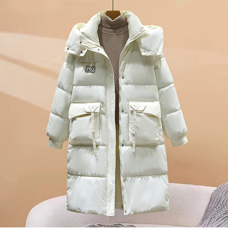 Damenbekleidung Wintermäntel Baumwolljacke für Damen mittlere Länge neue Winter verdickte über dem Knie lose Baumwolljacke_voghion.com