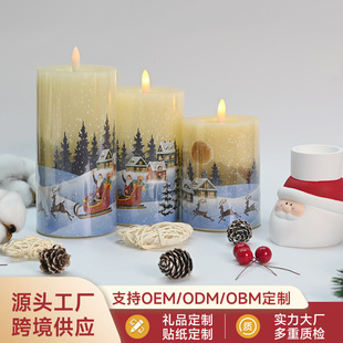 Customized Christmas Simulation Electronic Candle, Cute Santa Claus Candle Holder, Atmosphere Light, Christmas Souvenir Gift