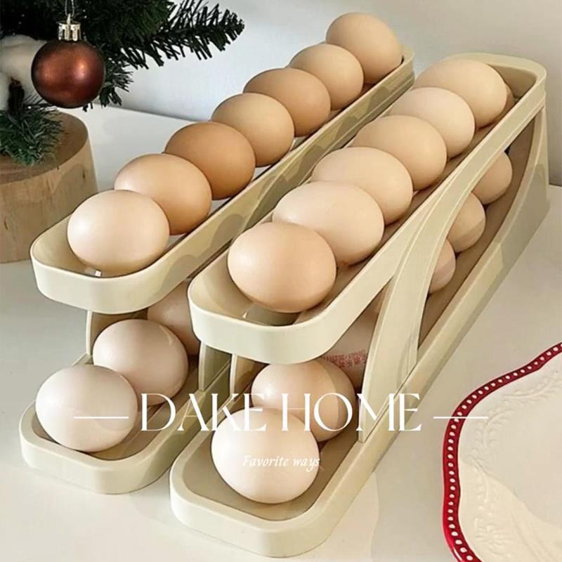 日本式卵収納ケース冷蔵庫用自動スクロール卵専用整理神器食品級多機能キッチン|undefined