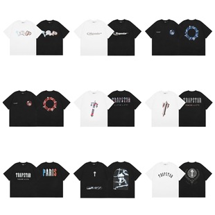 Cross-border Foreign Trade Niche Trendy Brand Trapstar Letter Printing Summer Men's T-Shirt Loose Casual Trendy Short Sleeve