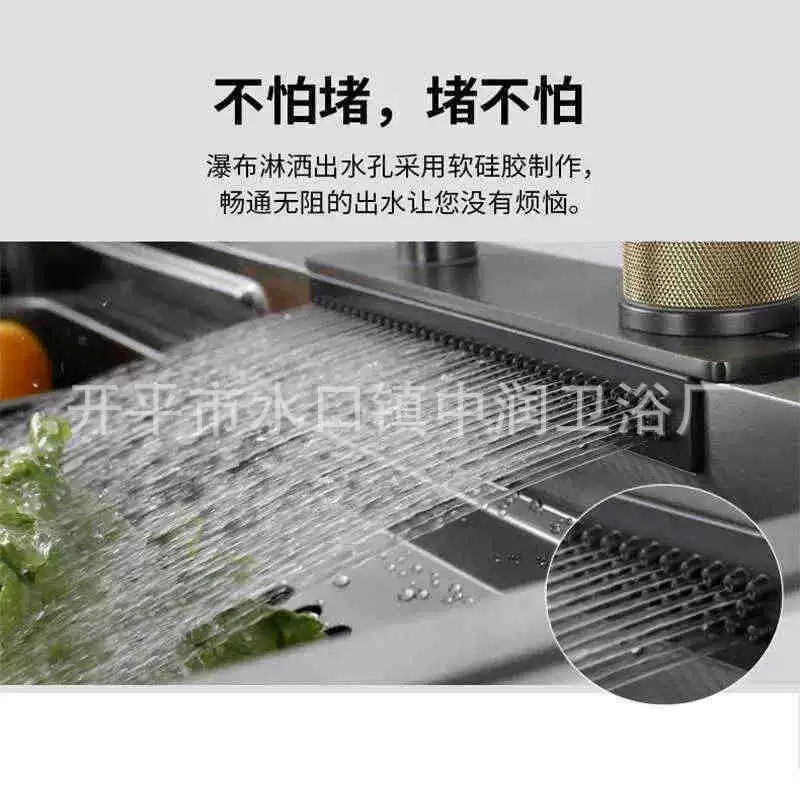 Кухонная кран-фоус, водопадной формы, кран для мойки кухни, холодная и горячая сталь нержавеющая, кран для умывальника