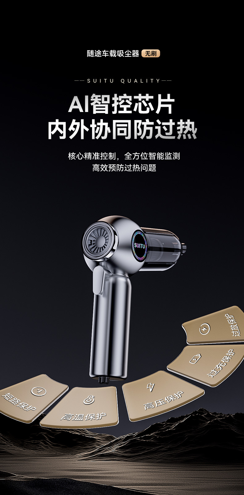 Car Household Vacuum Cleaner, Large Suction, Brushless, High Power, Dust Blowing, Suction and Blowing, Wireless High Suction Car Vacuum Cleaner