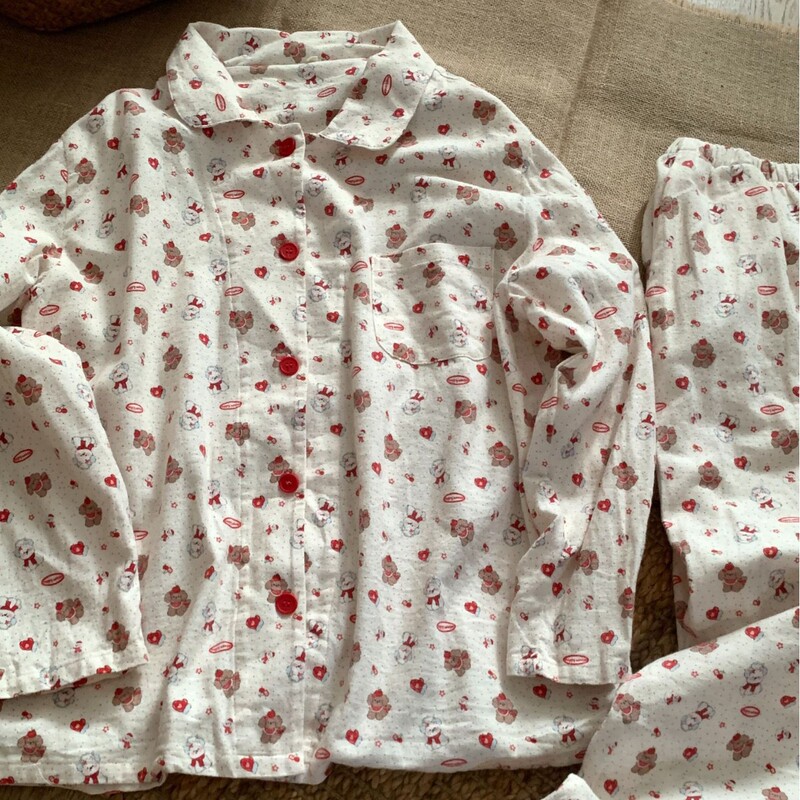 New! Red Apple Teddy Cotton Sanding Thickened Home Clothes Lapel Long Sleeve Pants Pajamas suit New! Red Apple Teddy Cotton Sanding Thickened Home Clothes Lapel Long Sleeve Pants Pajamas suit