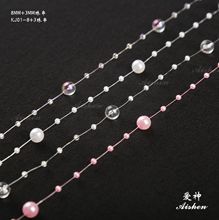 KJ01满天星8+3婚庆珍珠串仿珍珠连线珠链条diy婚礼现场装饰珍珠帘
