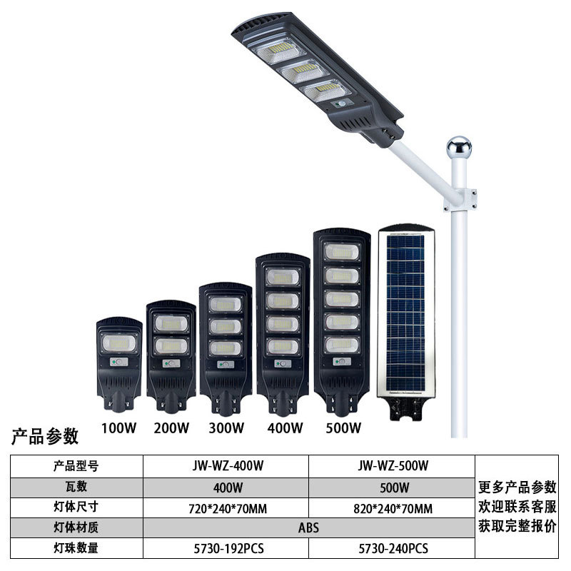 lámpara solar integrada King Street Light Control Road Outdoor Inducción del cuerpo humano lámpara solar LED