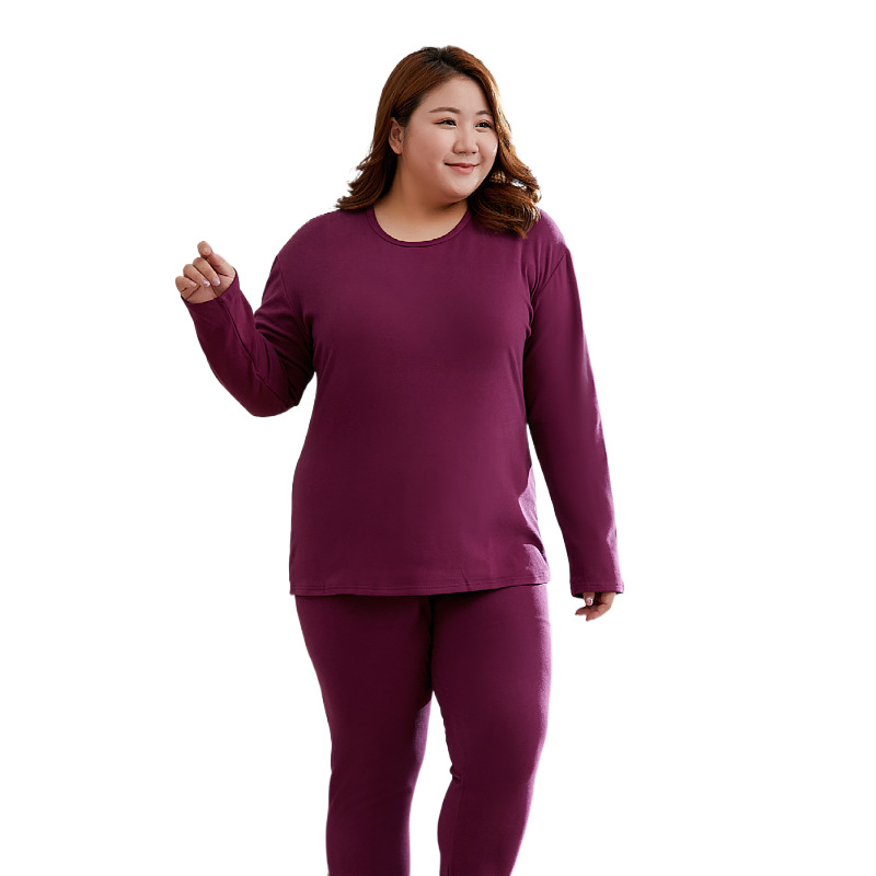 Fábrica directa calentamiento ropa interior de invierno de otoño pantalones de otoño tamaño 4XL 200 jin color sólido transfronterizo Amazon conjunto