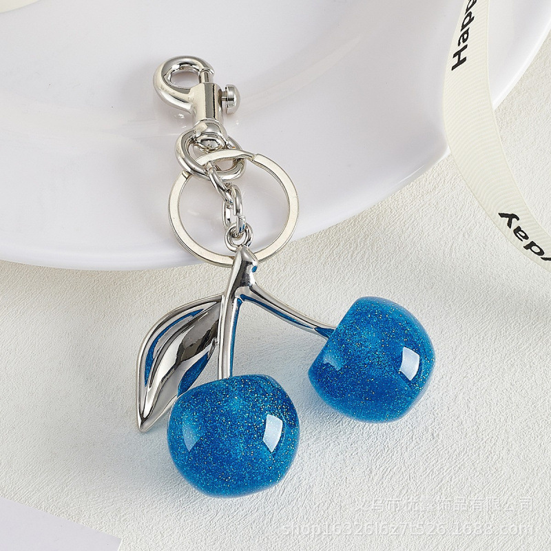 Cherry Fruit Bag Colgante Car Centimetro Keychain Colgante Bolso de mano Creativo Damas Regalos Decoración del automóvil image 12