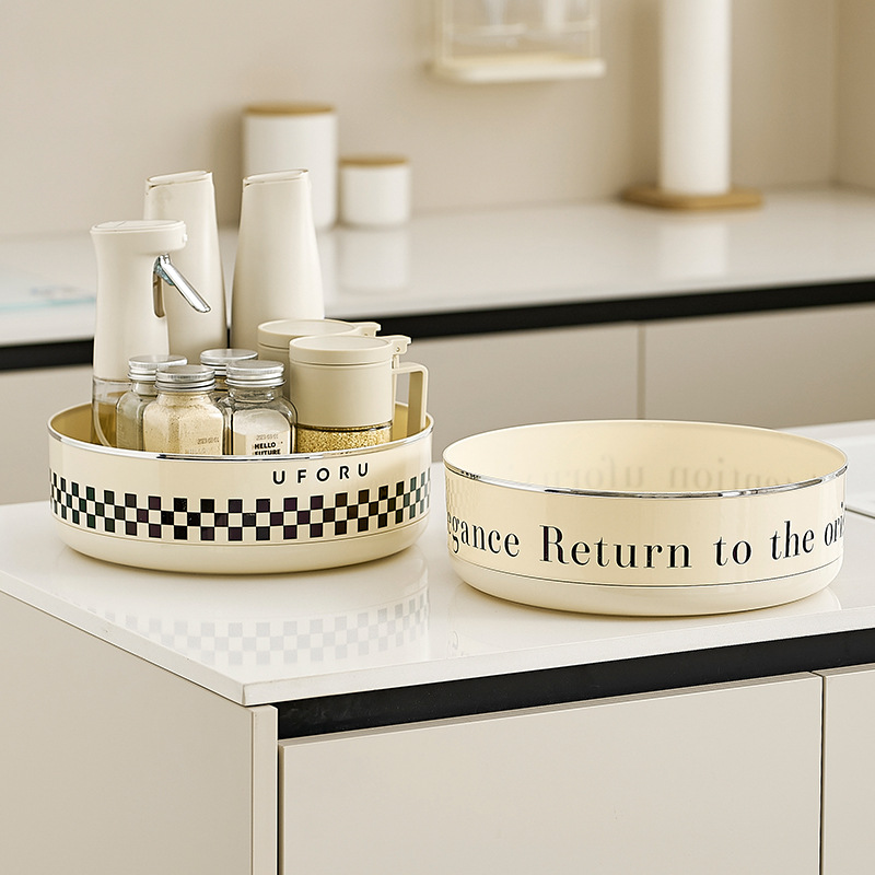 廚房調料旋轉置物架家用桌面多功能調味品收納盤油鹽醬醋瓶收納盒