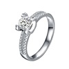 Diamond classic wedding ring, zirconium, ring with stone, accessory, micro incrustation, light luxury style, wholesale