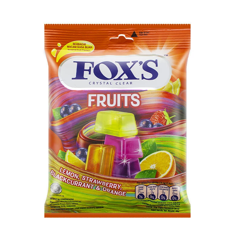 Индонезийский FOXS Ho Shi Crystal Sugar Crystal Mint bag put 90 г ассорти фруктов твёрдый кантон сеть красные снеки