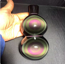 厂供 批发天然黑曜石球彩虹眼黑曜石葫芦 水晶球原石颗颗带眼礼品