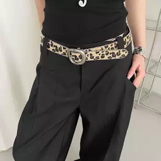 豹纹辣妹风y2k锁边腰带女款潮流配牛仔裤个性显瘦高级感皮带装饰