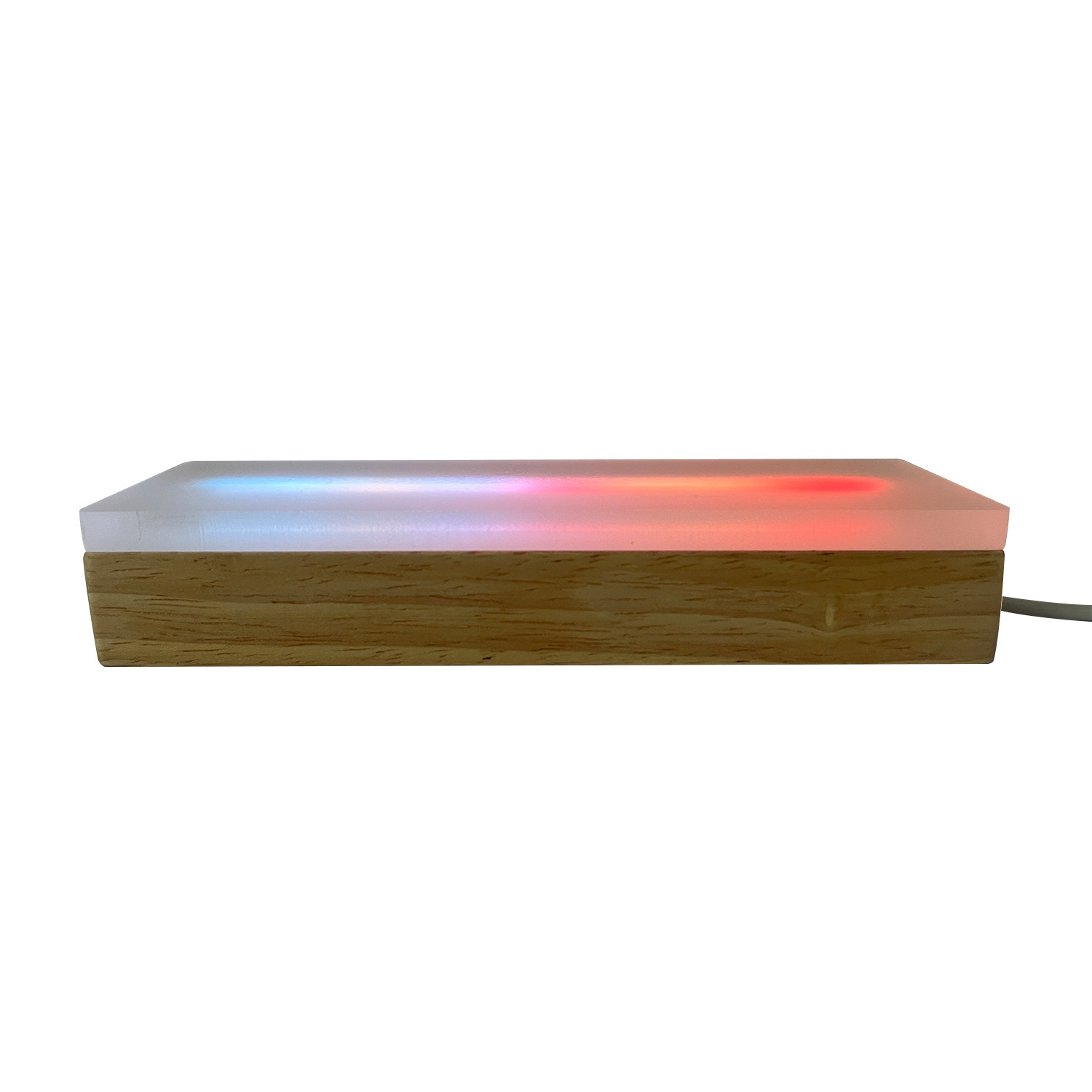 Rectangular long wooden base with glowing light, 15CM thick diffuser plate, essential oil DIY night light, frosted acrylic
